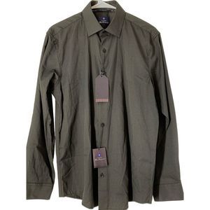 Men’s Ben Sherman Black Diamond Texture Dress  Shirt Size Medium Slim Fit 5355